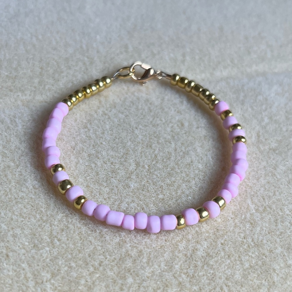 *2 for $20* Pink and Gold Beaded Bracelet